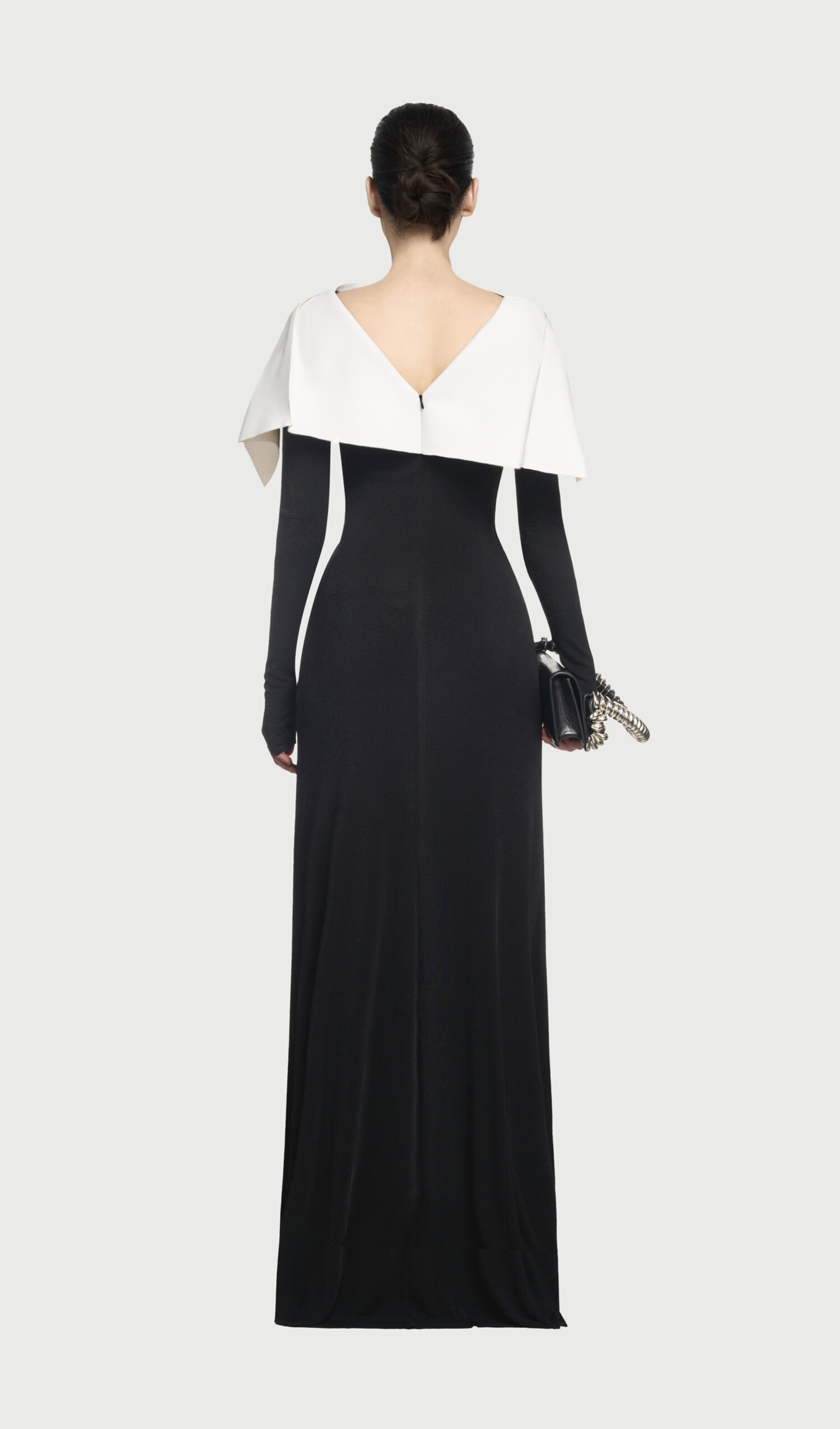 Asymmetrical Draped Shoulder Pleat Maxi Dress
