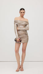 Off Shoulder Long Sleeve Mini Dress