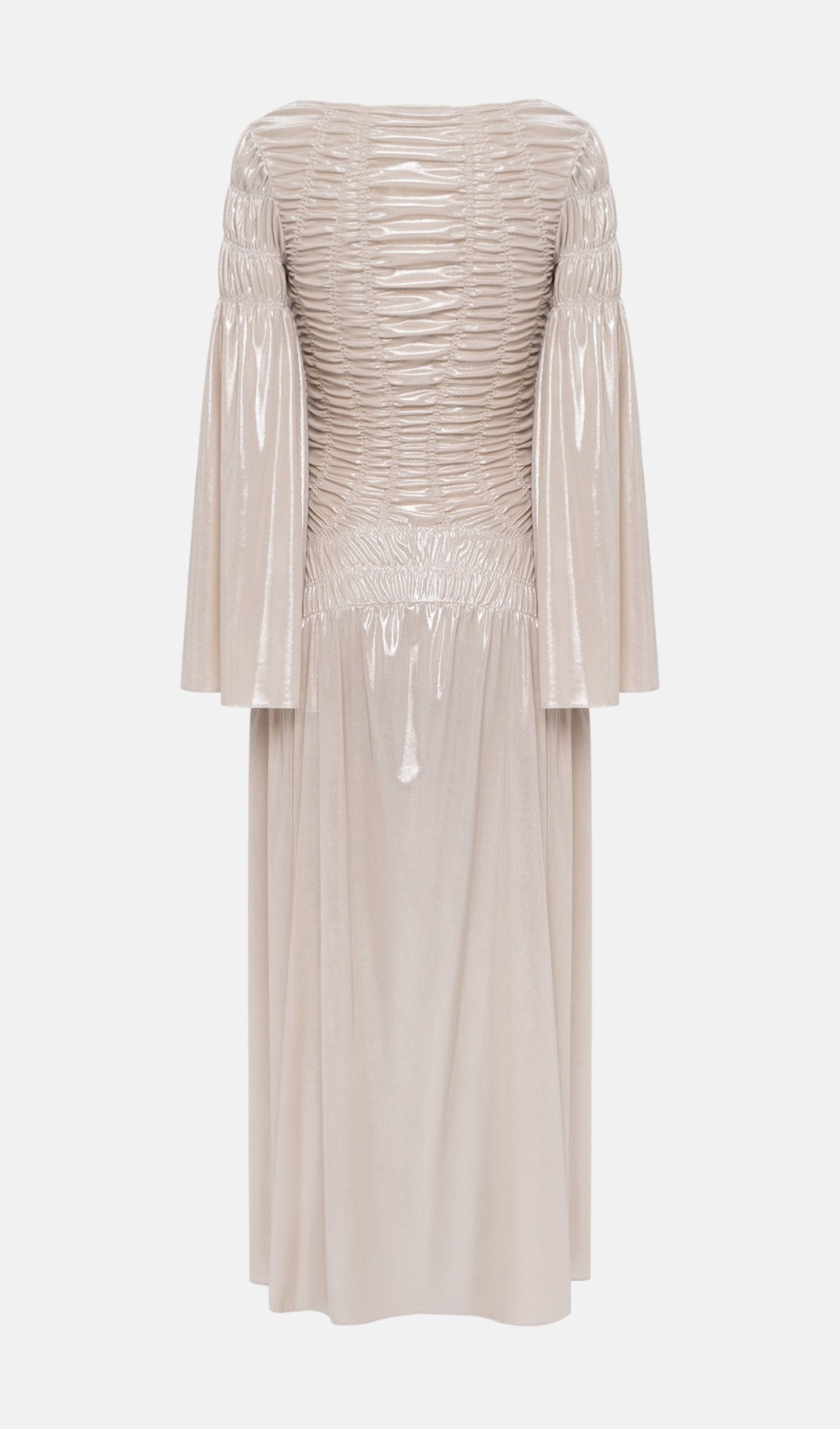 Metallic Elasticated Gathers Maxi Dress