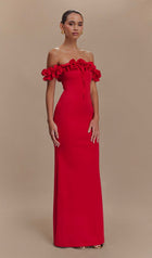 Ruffle Off Shoulder Maxi Dress