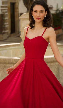 Solid Linen Midi Dress