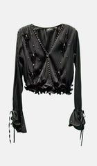 Butterfly Embellished Ruffled Top