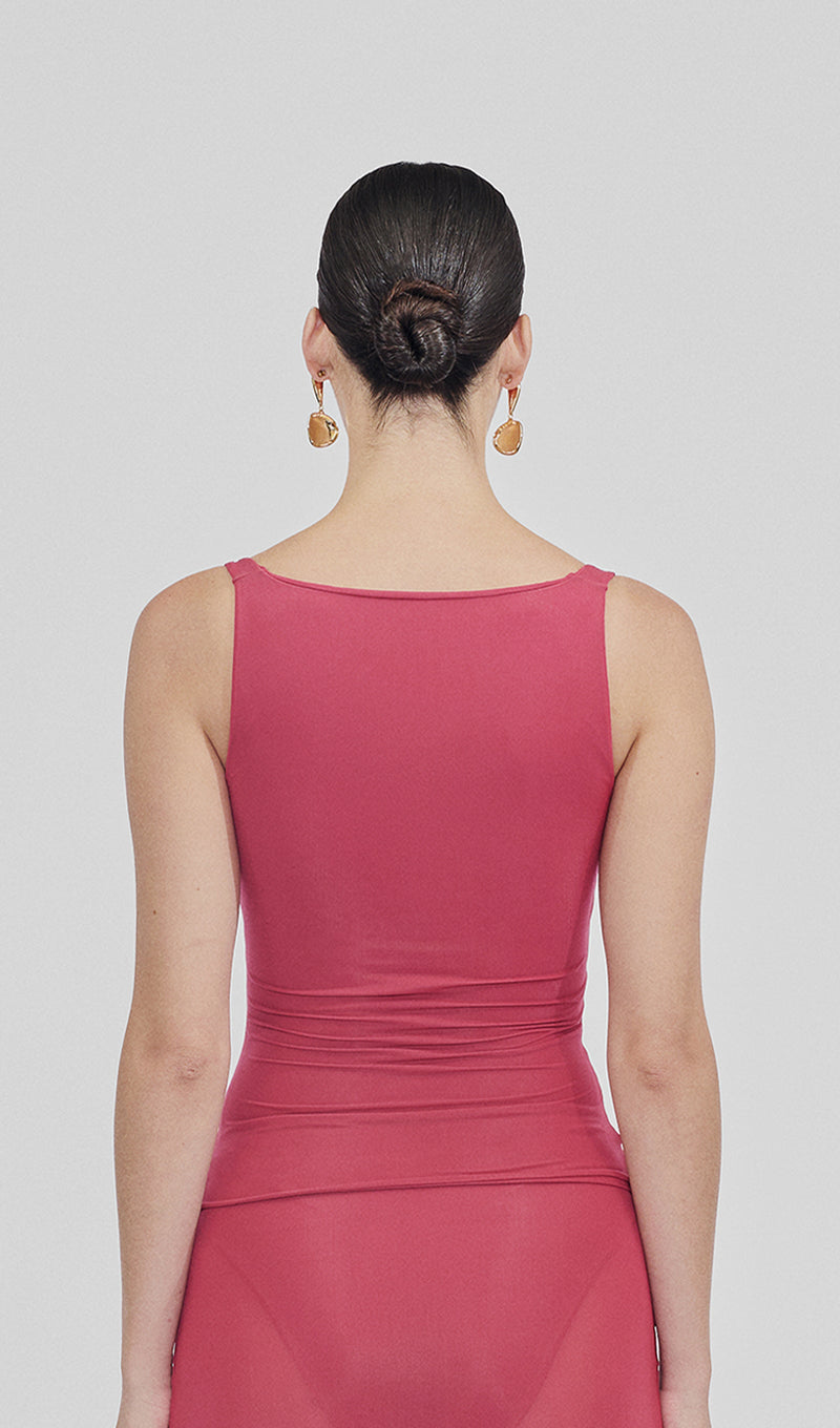 Square Neck With Flowers Vest Top