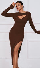 Cut Out Split Midi Dress
