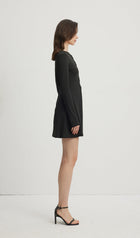 Hollow Out Mini Dress Black