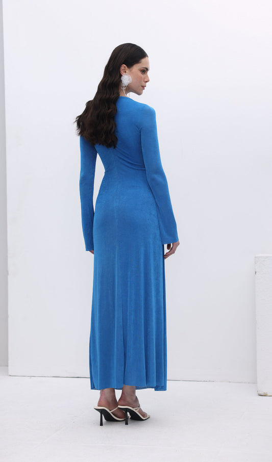 Hollow Out Metallic Decor Maxi Dress