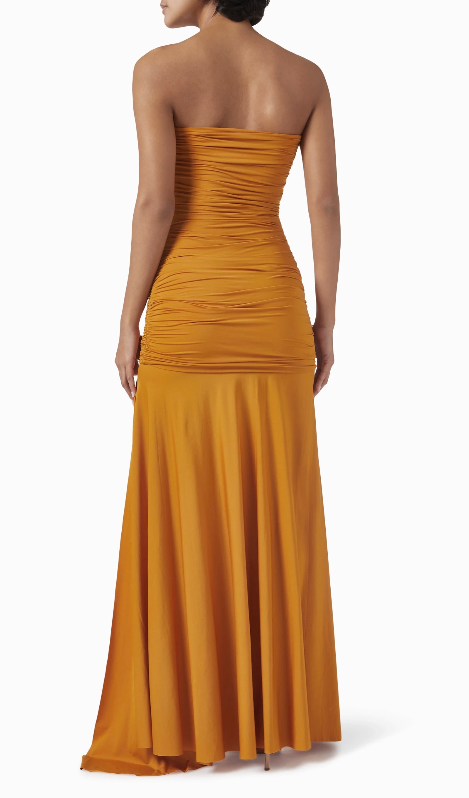 Off Shoulder Pleated Split Maxi Dress