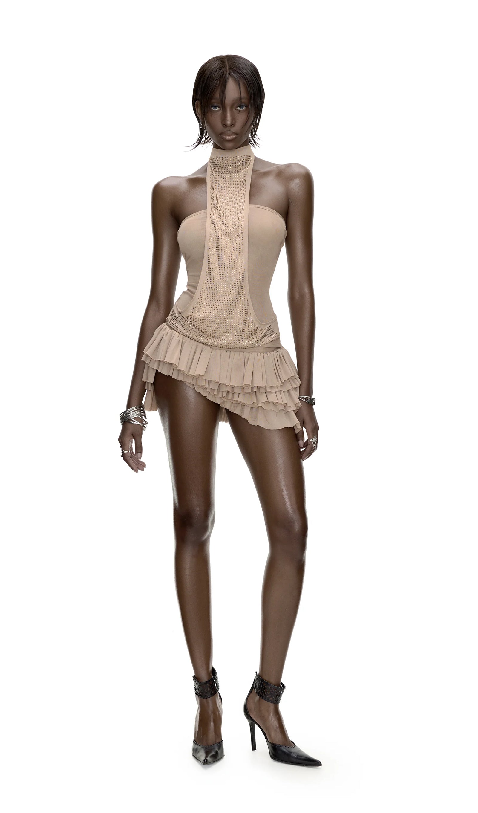 Halter Top &  Ruffle Mini Skirt Sets