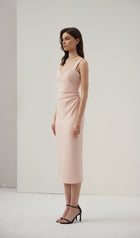 Solid A Line Midi Dress