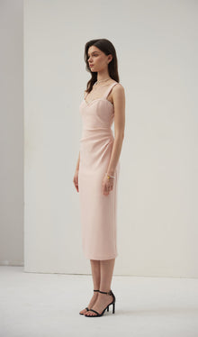 Solid A Line Midi Dress