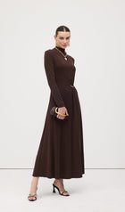 Jersey Metallic Decor Maxi Dress