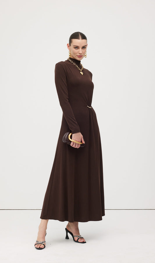 Jersey Metallic Decor Maxi Dress