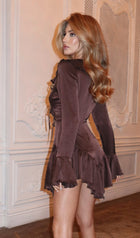 Ruffled Satin Mini Dress