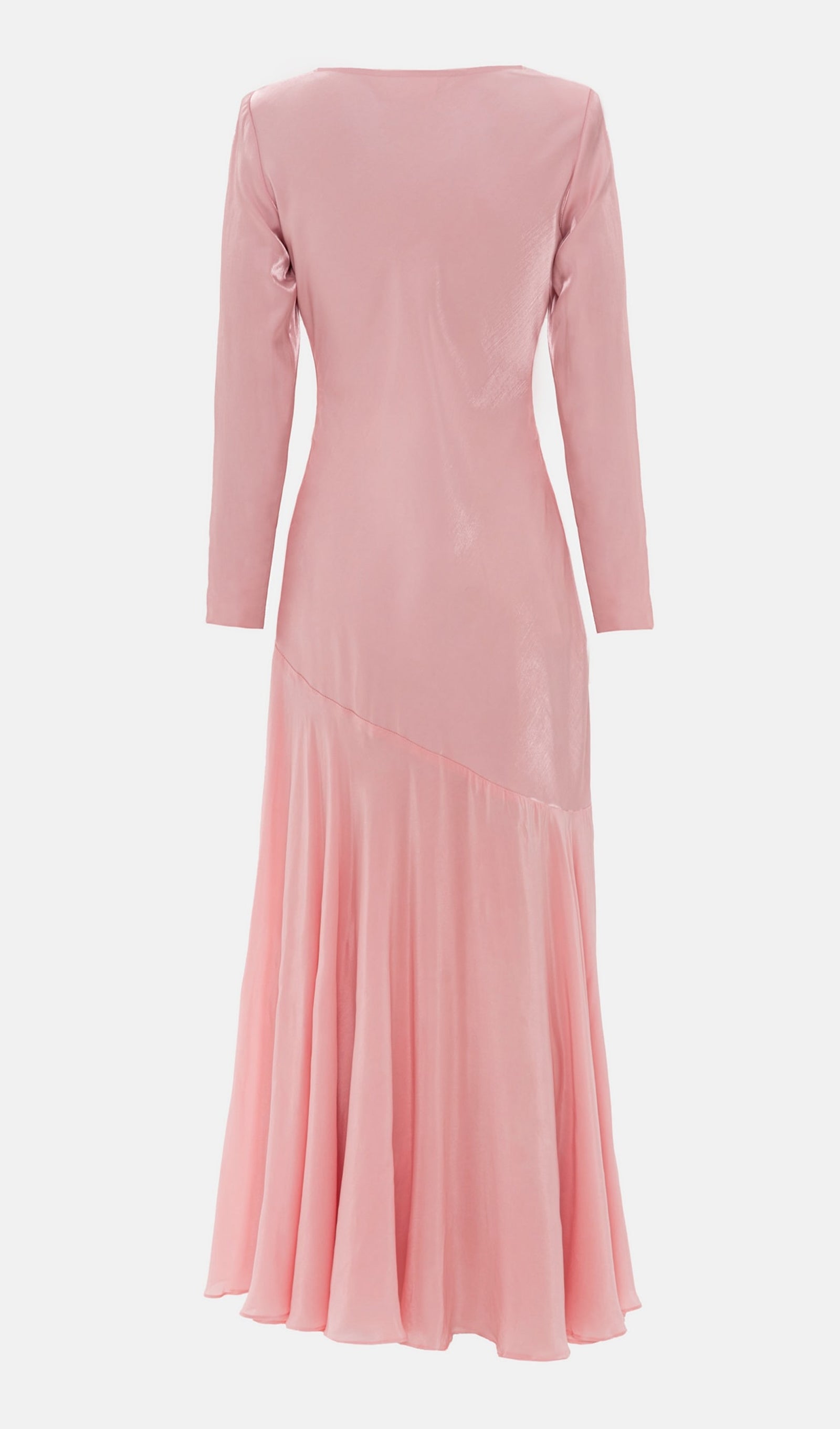 Fitted Satin With Rhinestones Maxi Dress
