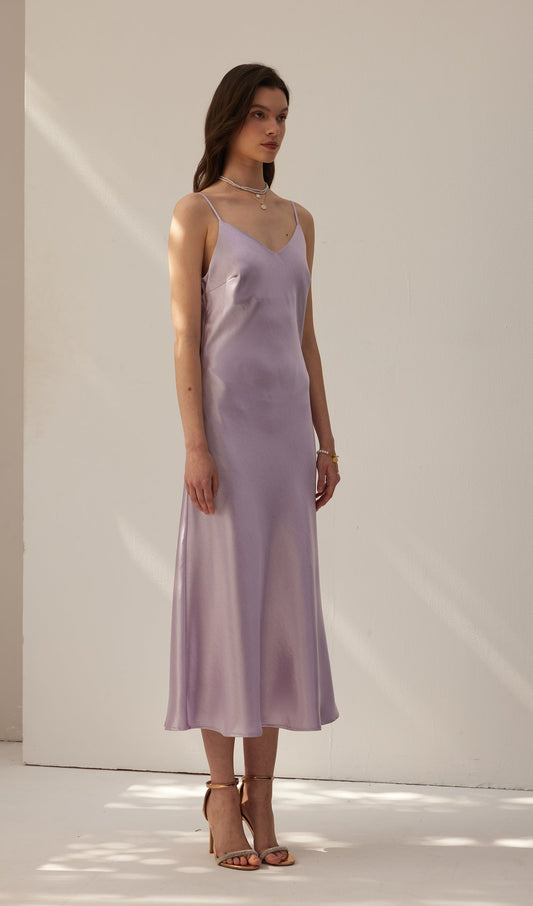 Satin Vest Midi Dress