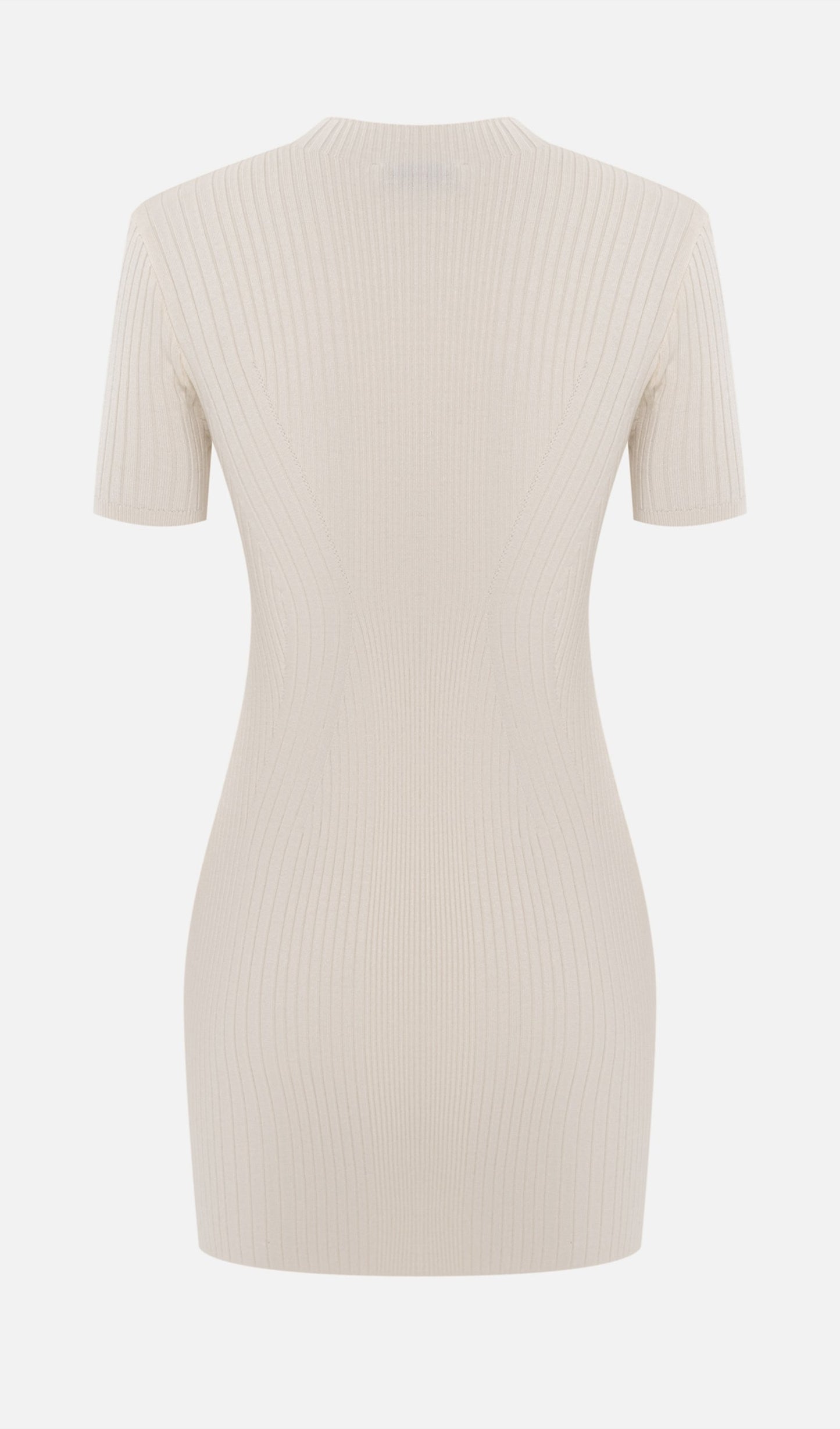 Short Sleeved Rib Knit Mini Dress