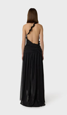 One Shoulder Ruffled Maxi Dress