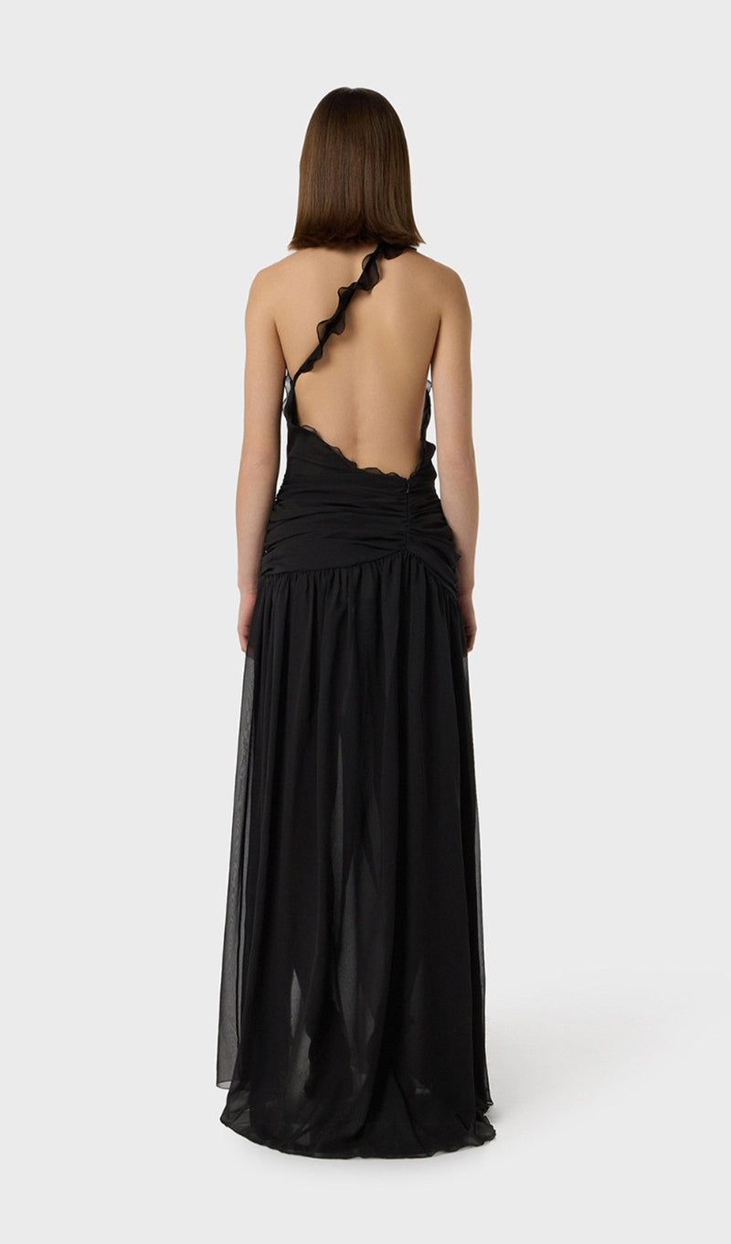 One Shoulder Ruffled Maxi Dress