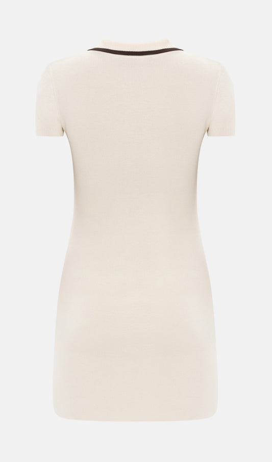 Knitted With Contrast Edge Mini Dress