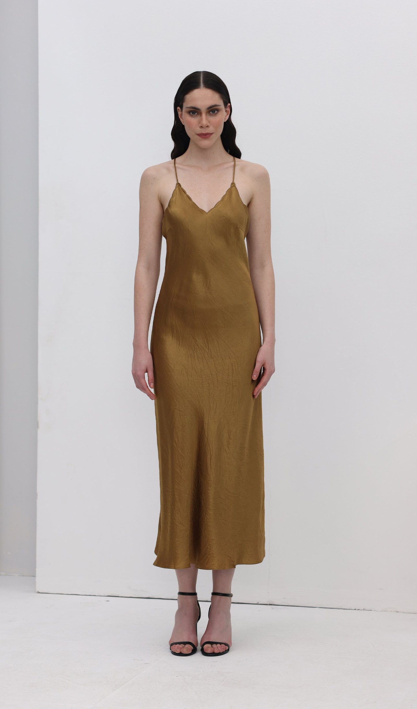 Acetate Sling Midi Dress