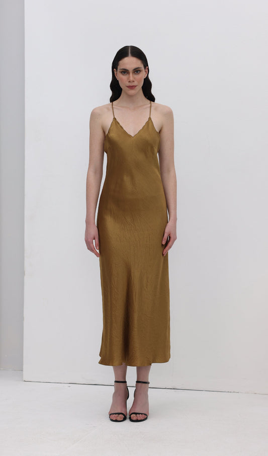 Acetate Sling Midi Dress