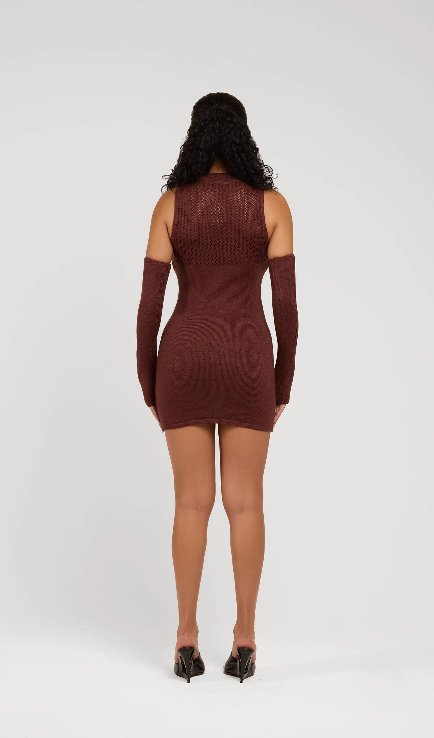 Stretchy Mini Knit Dress Included Sleeves