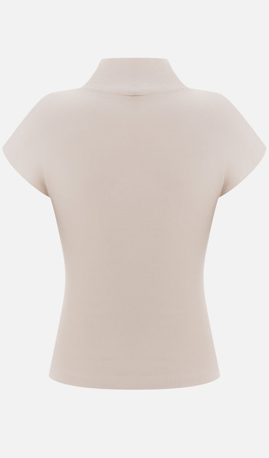 Sleeveless Knitted With Pleats Top