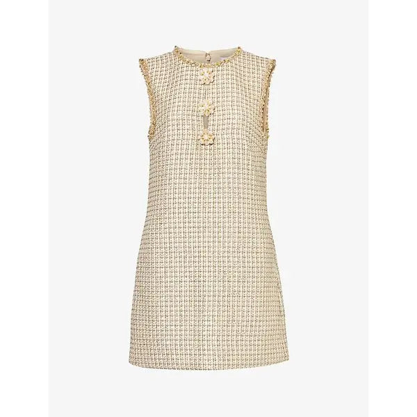 woven-blend mini dress