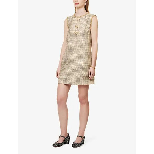 woven-blend mini dress