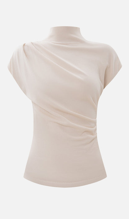 Sleeveless Knitted With Pleats Top