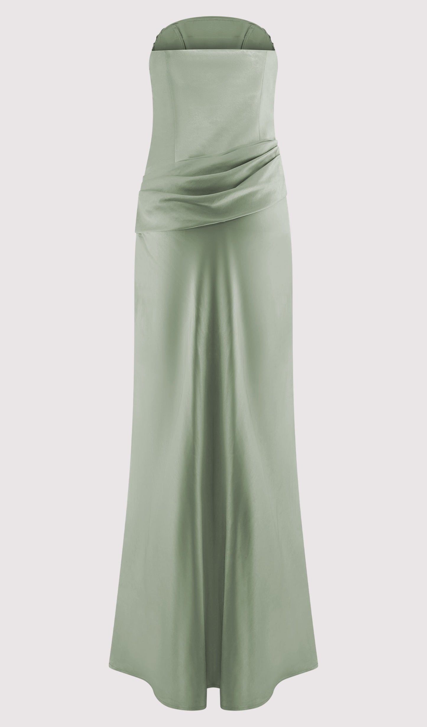 Strapless Satin Maxi Dress