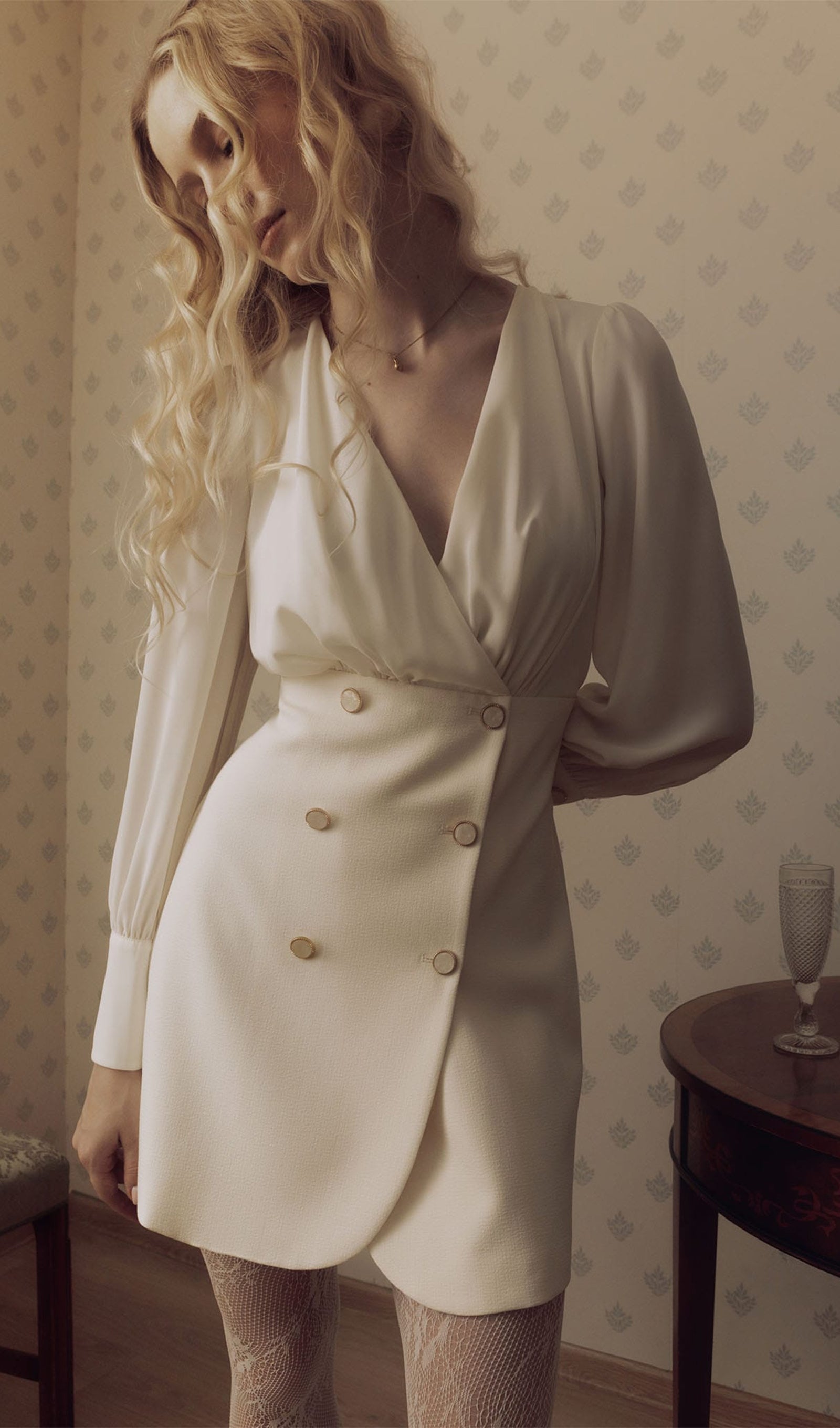 Combo With Wrap Bodice Mini Dress