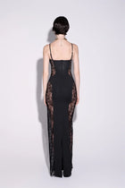 Spaghetti Strap Lace Panel Dress