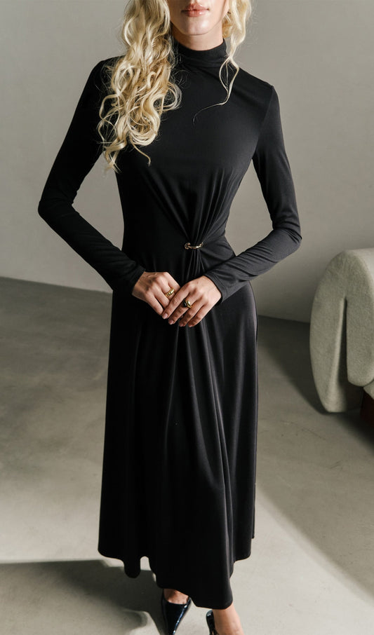 Jersey Metallic Decor Maxi Dress