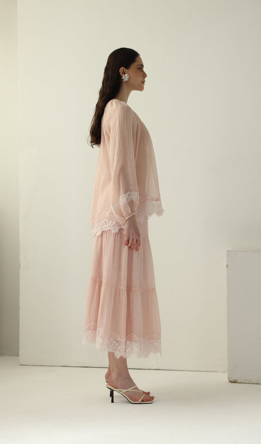 Long Sleeved Lace Panel Top