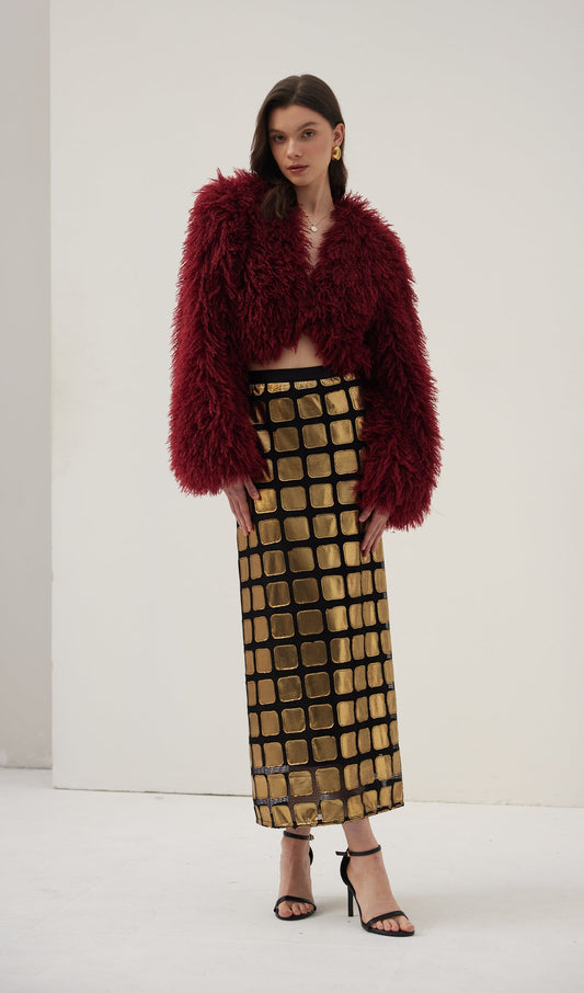 Block Panel Midi Skirt