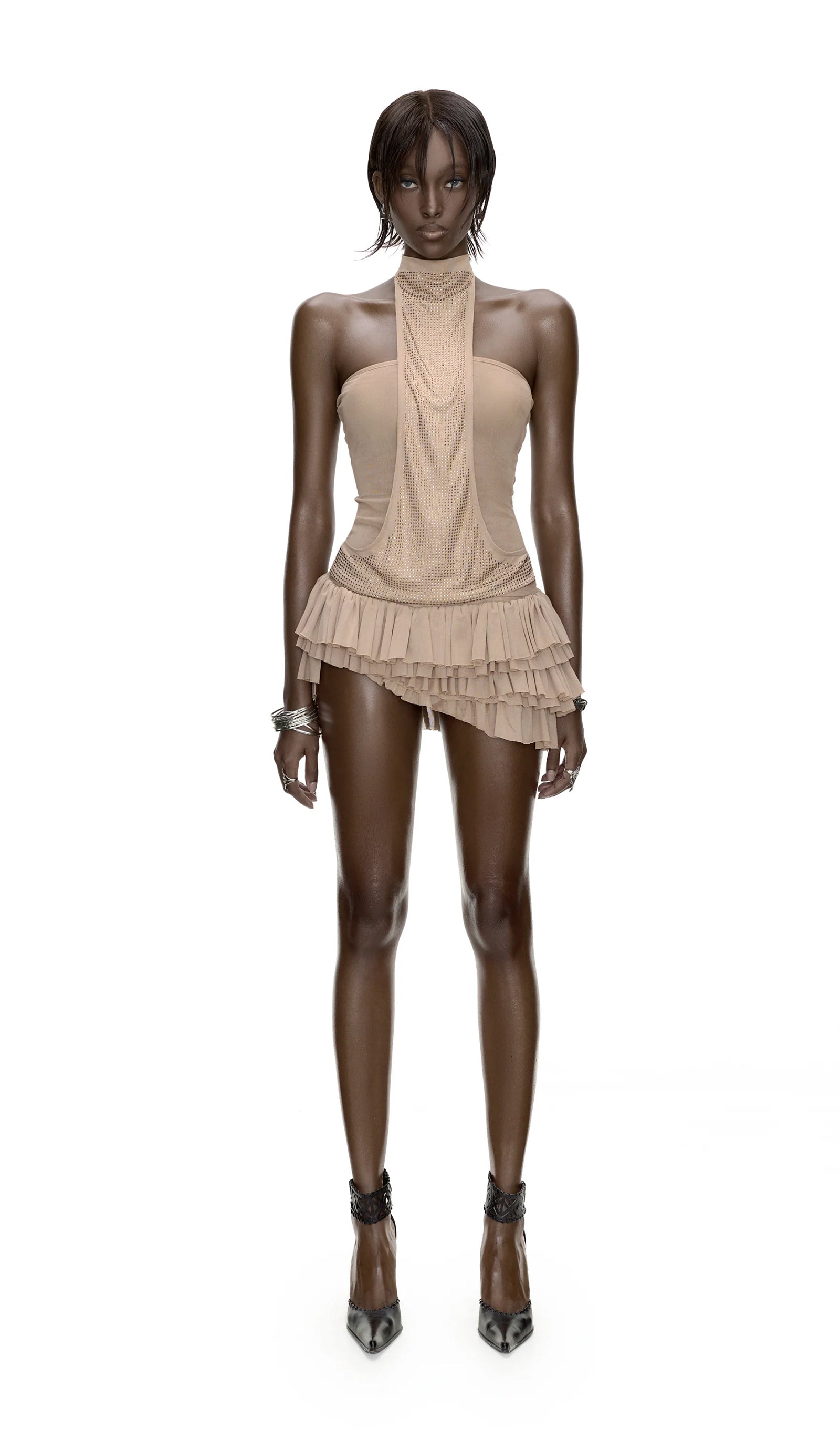 Halter Top &  Ruffle Mini Skirt Sets