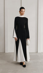 Knitted Triangular Inserts Maxi Dress