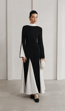 Knitted Triangular Inserts Maxi Dress