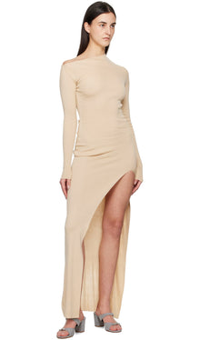 Irregular Solid Slit Maxi Dress