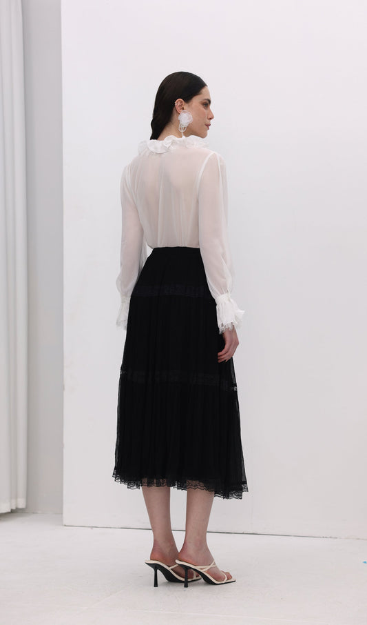 Frills Chiffon Ruffle Blouse Top