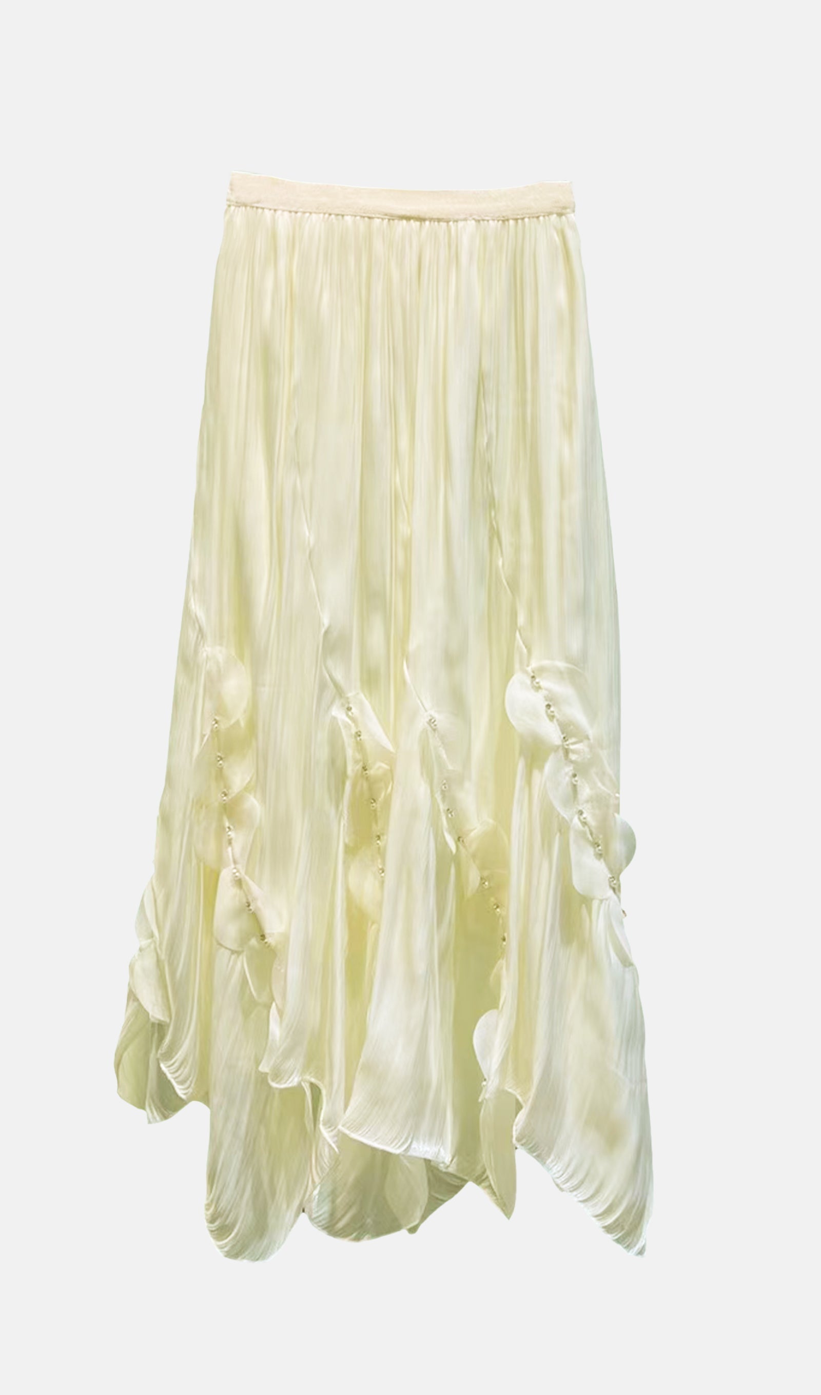 Solid Draped Midi Skirt