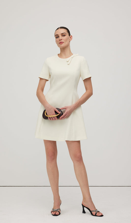 Crepe With Bow Detail Mini Dress
