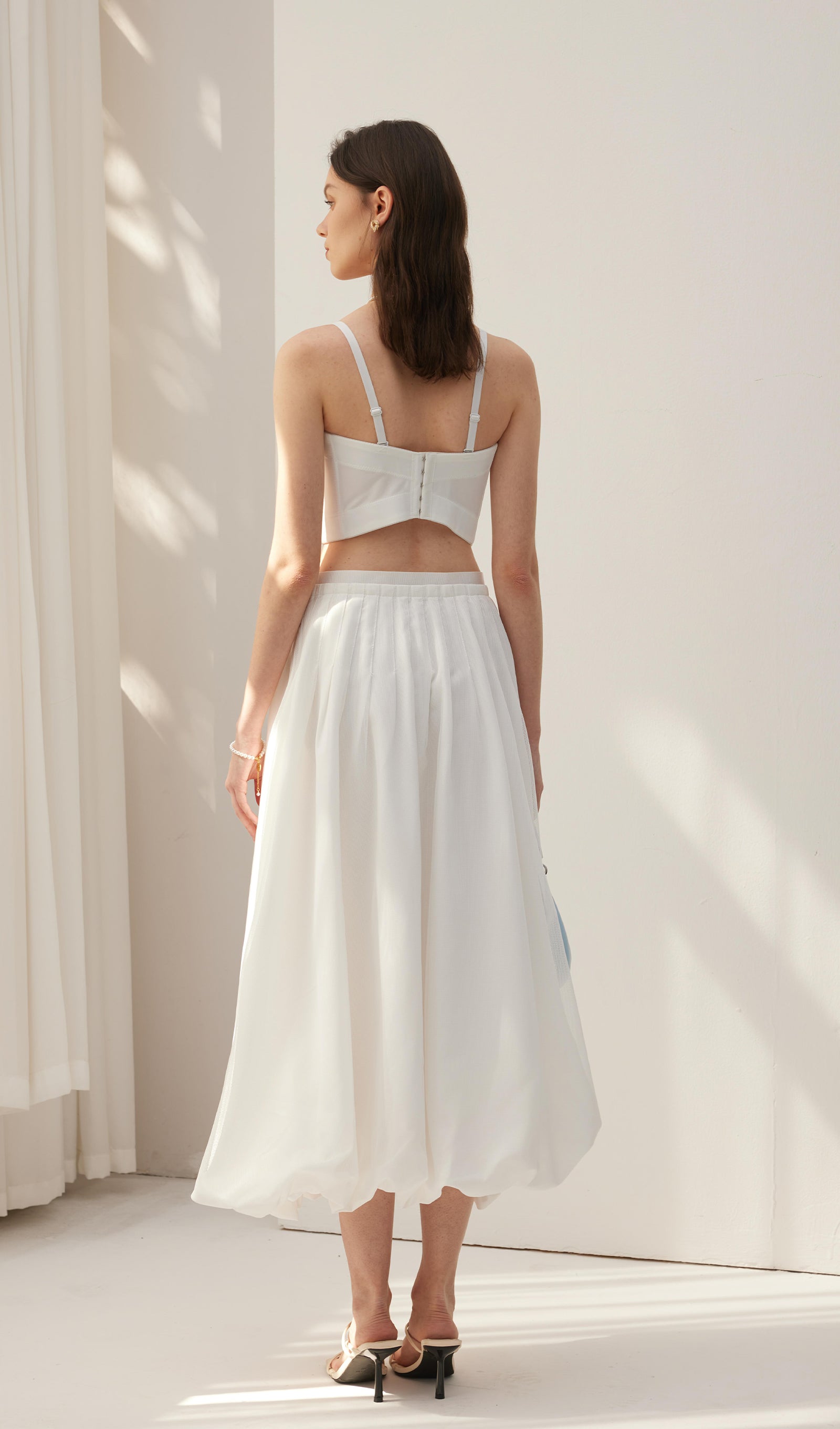 Flower Embellished Bra Top White