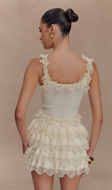 Lace Ruffle Knit Top