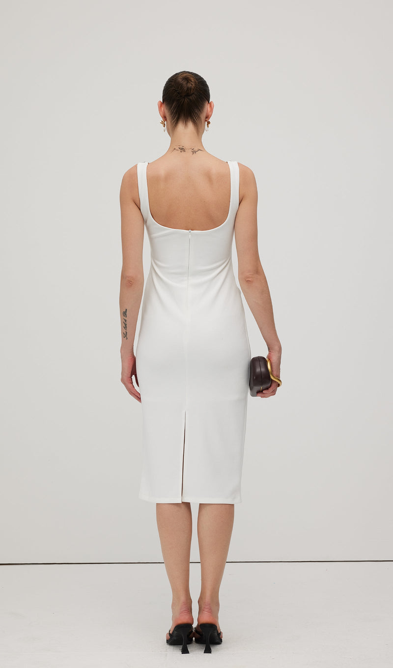 Solid Metallic Midi Dress