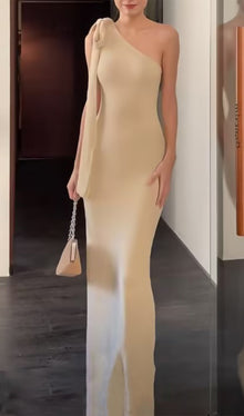 One Shoulder Tie Maxi Dress