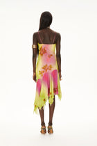Hand-Beaded Ombre-Dyed Chiffon Spaghetti Strap Dress