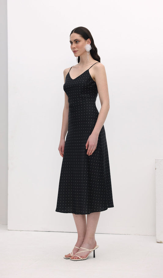 Polka Dot Slip Midi Dress