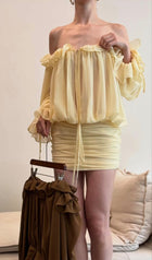 Off Shoulder Ruffled Mini Dress